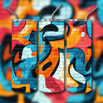 Colorful Graffiti Wall Art Tumbler