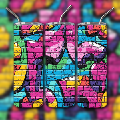 Colorful Graffiti Wall Art Tumbler