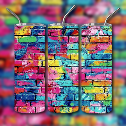 Colorful Graffiti Wall Art Tumbler