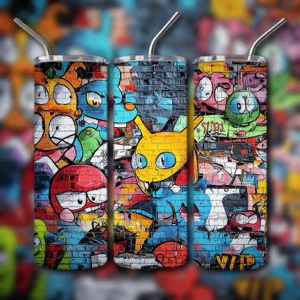 Colorful Graffiti Wall Art Tumbler
