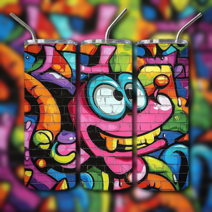 Colorful Graffiti Wall Art Tumbler