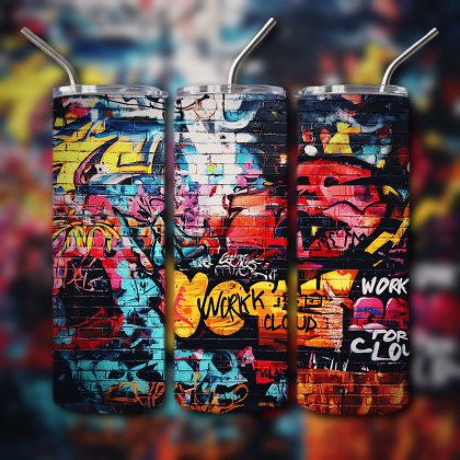 Colorful Graffiti Wall Art Tumbler