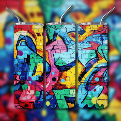 Colorful Graffiti Wall Art Tumbler