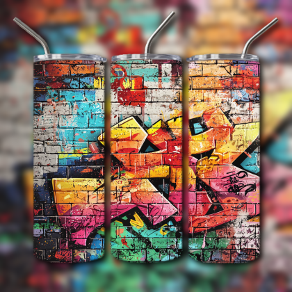 Colorful Graffiti Wall Art Tumbler