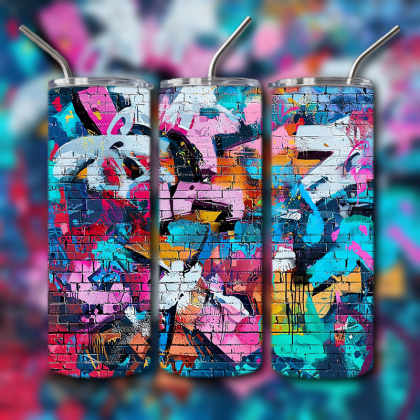 Colorful Graffiti Wall Art Tumbler