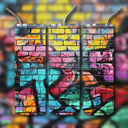 Colorful Graffiti Wall Art Tumbler