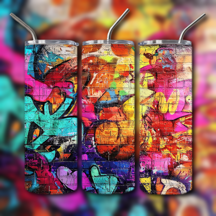 Colorful Graffiti Wall Art Tumbler