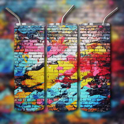 Colorful Graffiti Wall Art Tumbler