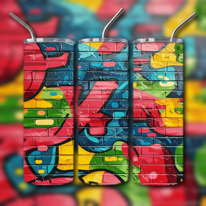 Colorful Graffiti Wall Art Tumbler