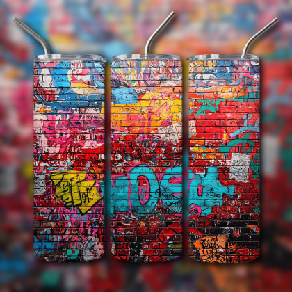 Colorful Graffiti Wall Art Tumbler
