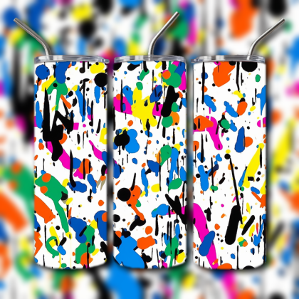 Neon Splatter Tumbler