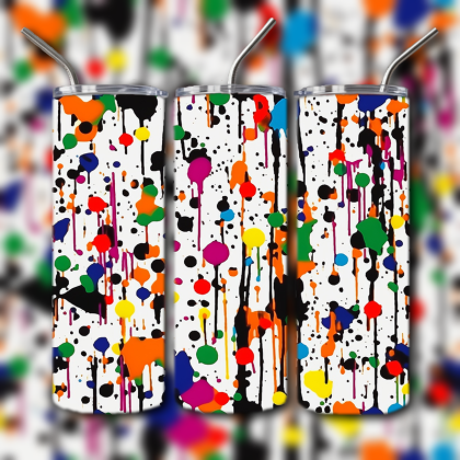 Neon Splatter Tumbler