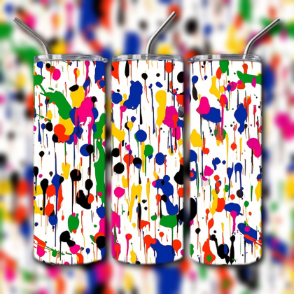 Neon Splatter Tumbler