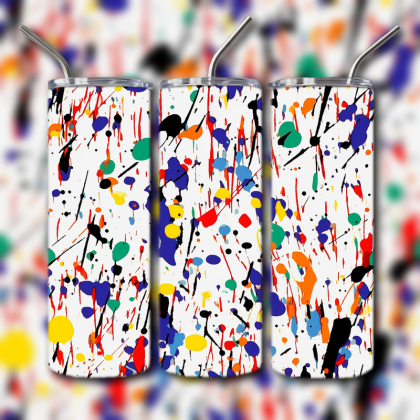Neon Splatter Tumbler