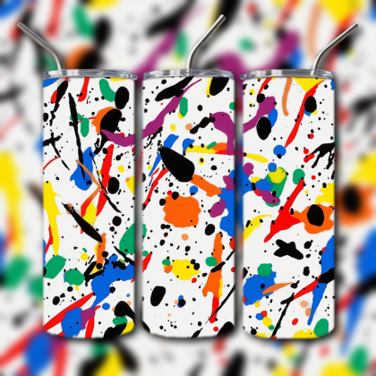 Neon Splatter Tumbler