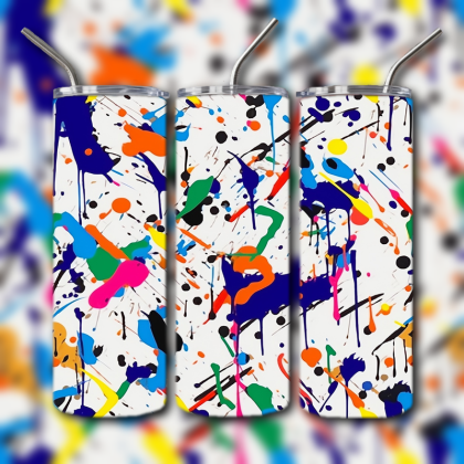 Neon Splatter Tumbler