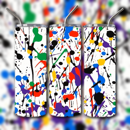 Neon Splatter Tumbler