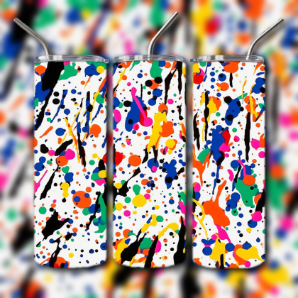 Neon Splatter Tumbler
