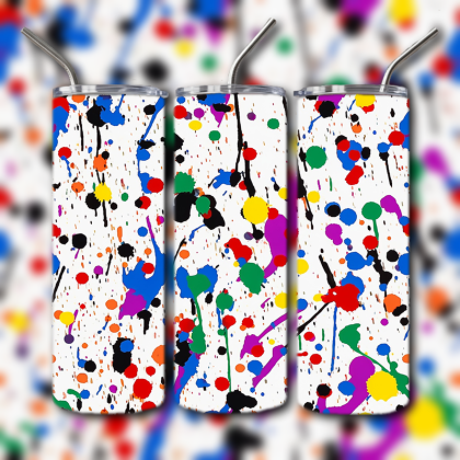 Neon Splatter Tumbler