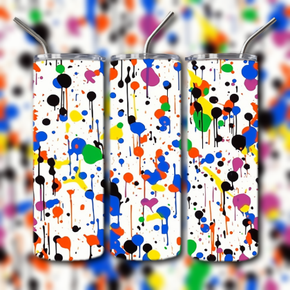 Neon Splatter Tumbler