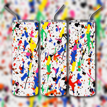 Neon Splatter Tumbler