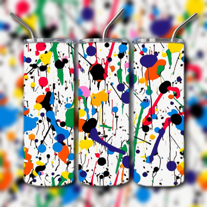 Neon Splatter Tumbler